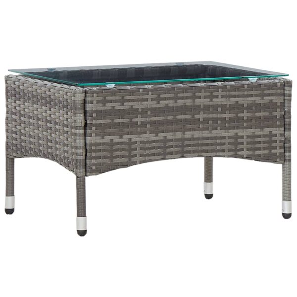 HomeDiscount-Coffee Table Grey 60x40x36 cm Poly Rattan