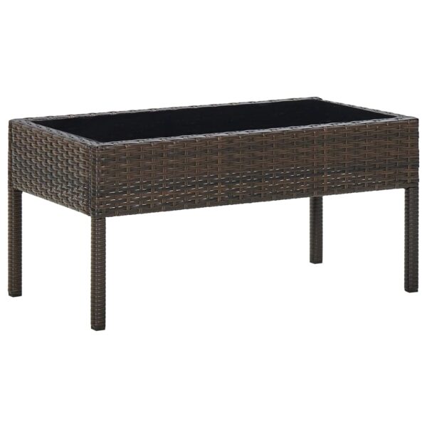 HomeDiscount-Garden Table Brown 75x40x37 cm Poly Rattan