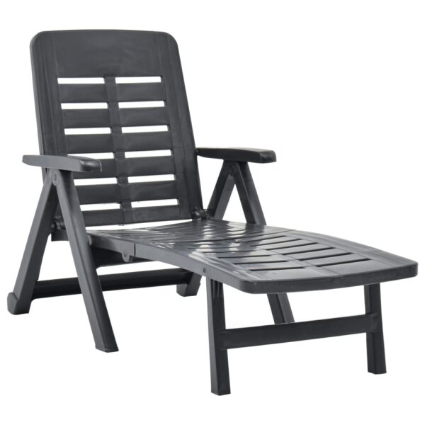 HomeDiscount-Folding Sun Lounger Plastic Anthracite