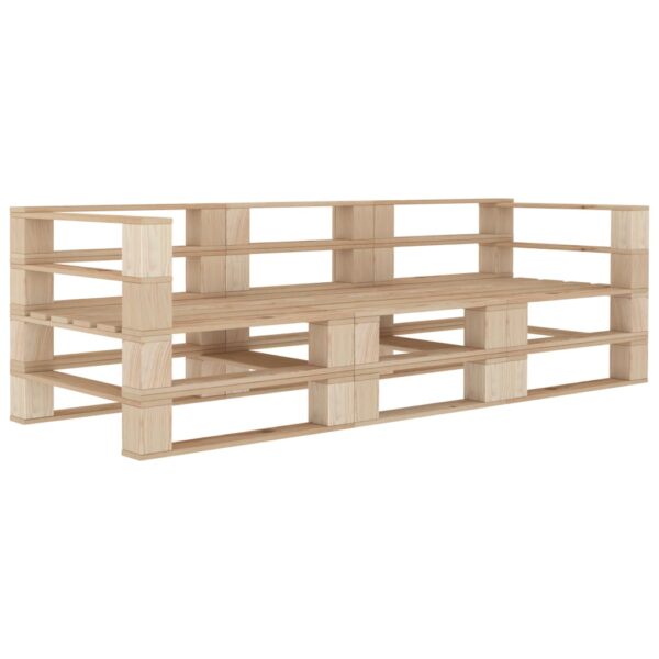 HomeDiscount-Garden Pallet Sofa 3-Seater Wood