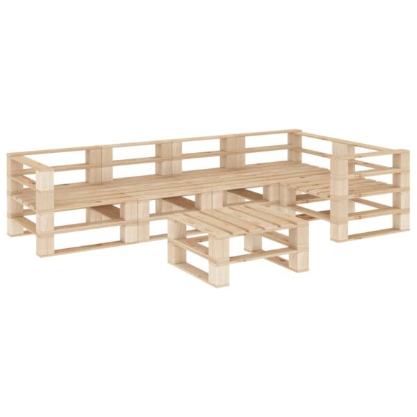 HomeDiscount-6 Piece Garden Lounge Set Pallets Wood