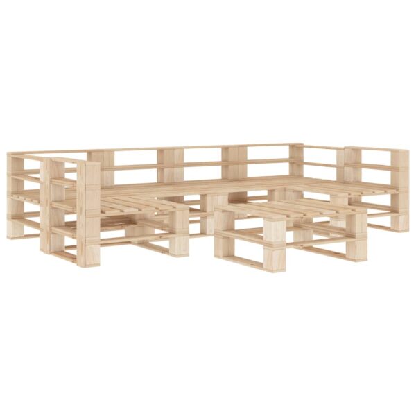 HomeDiscount-7 Piece Garden Lounge Set Pallets Wood