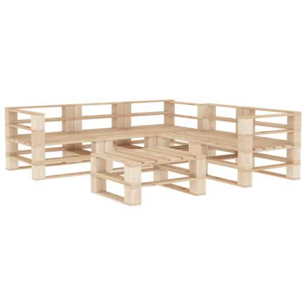 HomeDiscount-6 Piece Garden Lounge Set Pallets Wood