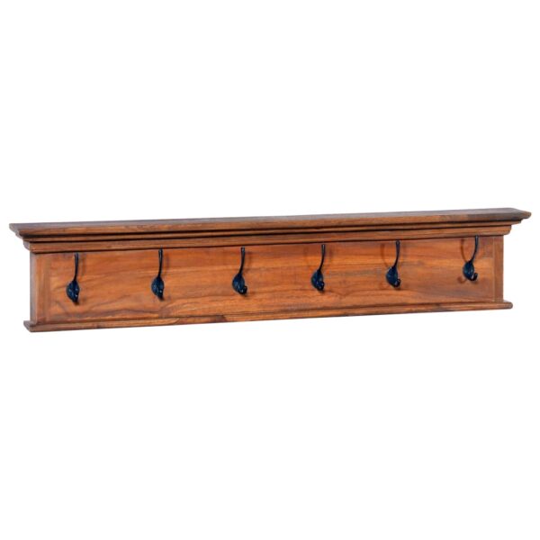 HomeDiscount-Wall Mounted Coat Rack 100x10x20 cm Solid Teak Wood