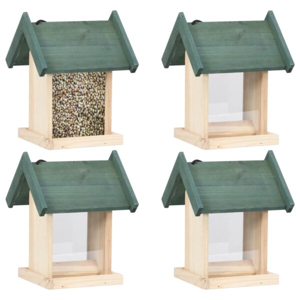 HomeDiscount-Bird Feeders 4 pcs Firwood