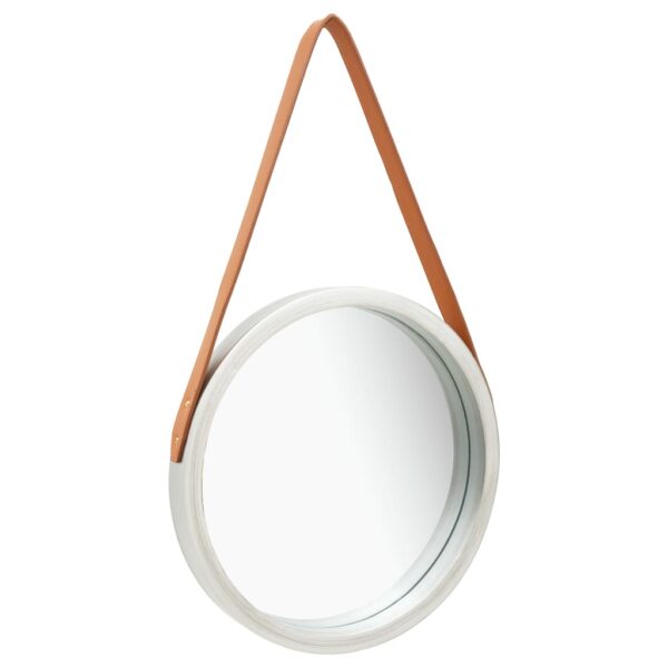 HomeDiscount-Wall Mirror with Strap 40 cm Silver