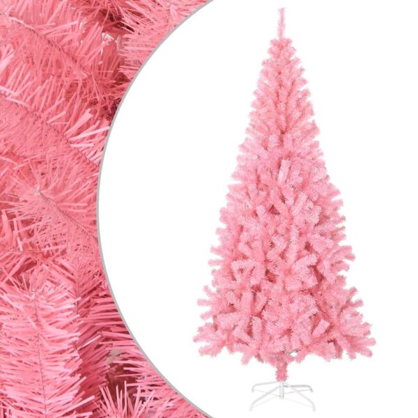 HomeDiscount-Artificial Christmas Tree with Stand Pink 180 cm PVC