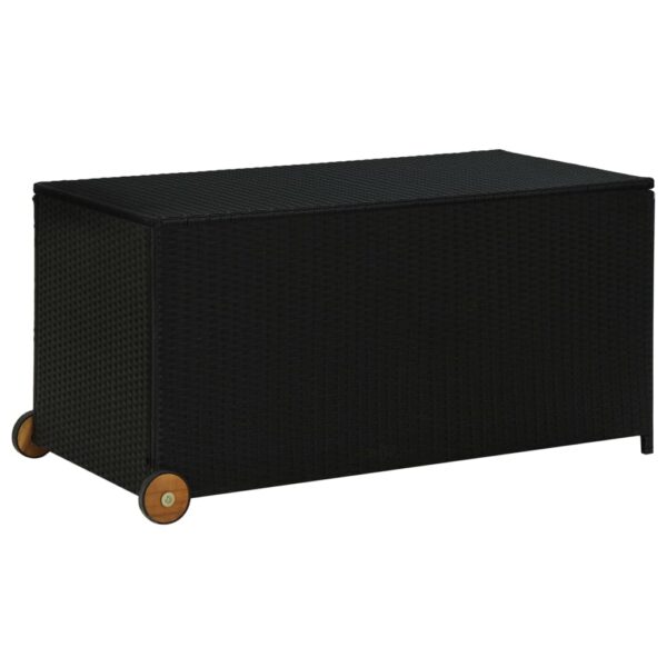 HomeDiscount-Garden Storage Box Black 120x65x61 cm Poly Rattan