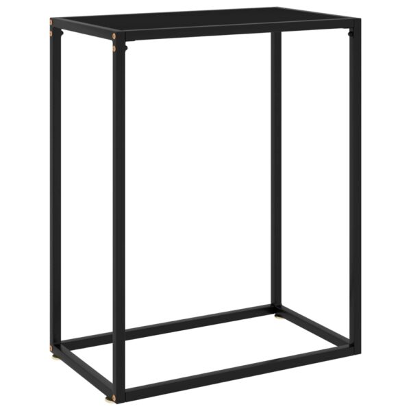 HomeDiscount-Console Table Black 60x35x75 cm Tempered Glass