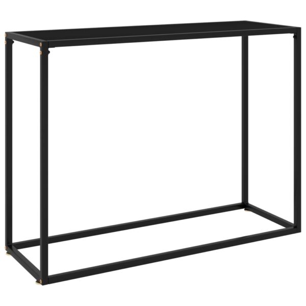 HomeDiscount-Console Table Black 100x35x75 cm Tempered Glass