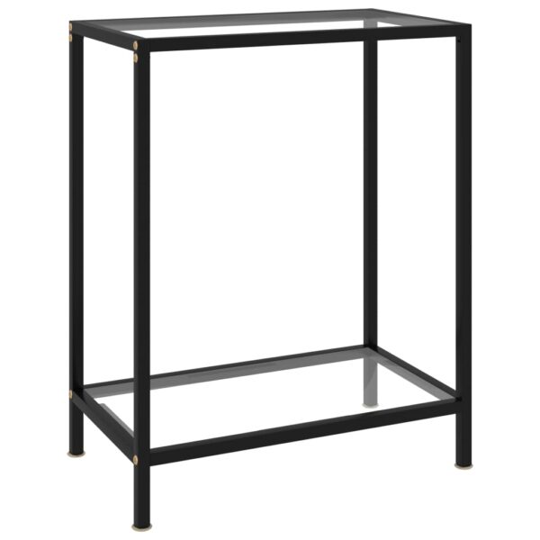 HomeDiscount-Console Table Transparent 60x35x75 cm Tempered Glass