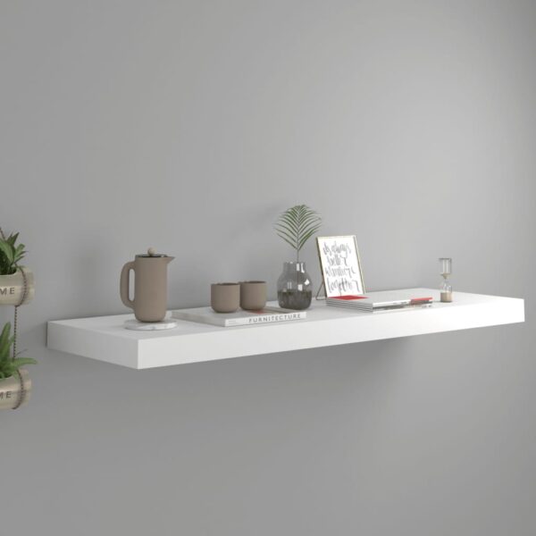 HomeDiscount-Floating Wall Shelf White 80x23.5x3.8 cm MDF