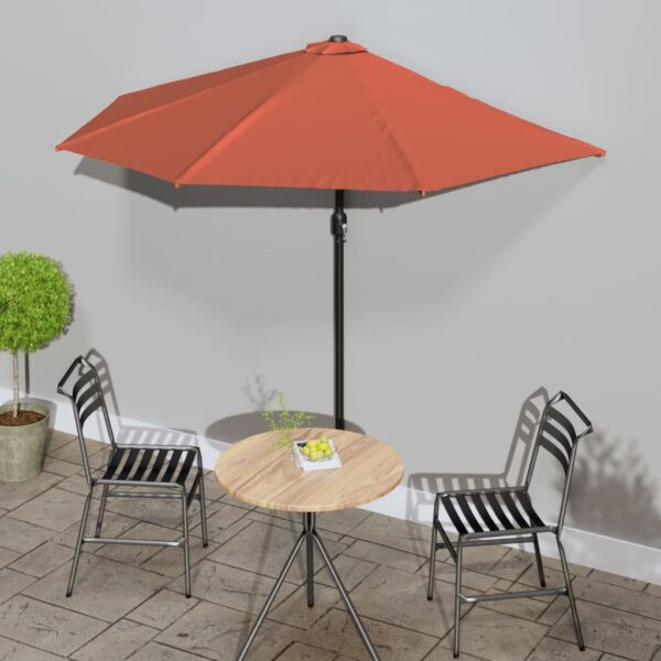 HomeDiscount-Balcony Parasol with Aluminium Pole Terracotta 270x144x222 cm Half