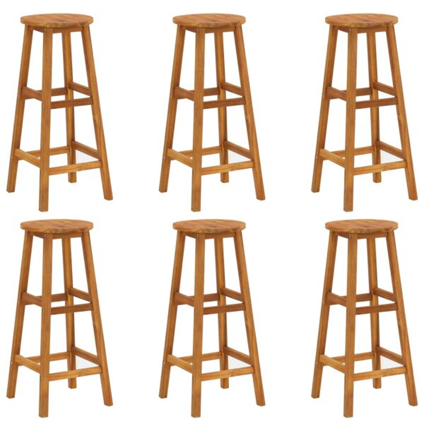 HomeDiscount-Bar Stools 6 pcs Solid Acacia Wood