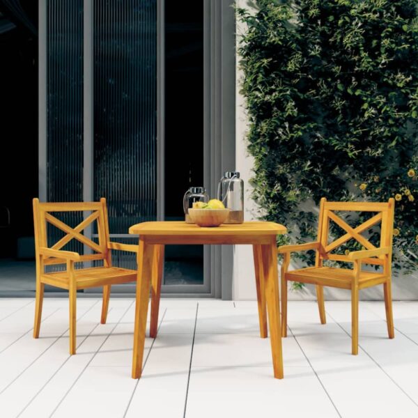 HomeDiscount-Garden Table 85x85x75 cm Solid Wood Acacia