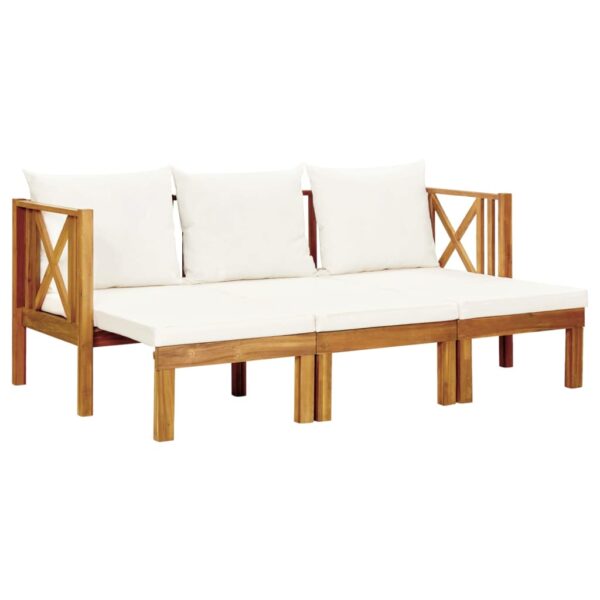 HomeDiscount-3-Seater Garden Bench with Cushions 179 cm Solid Acacia Wood