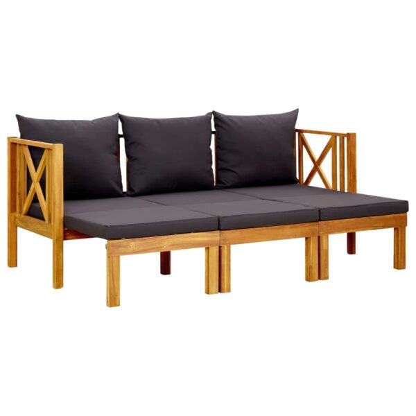 HomeDiscount-3-Seater Garden Bench with Cushions 179 cm Solid Acacia Wood