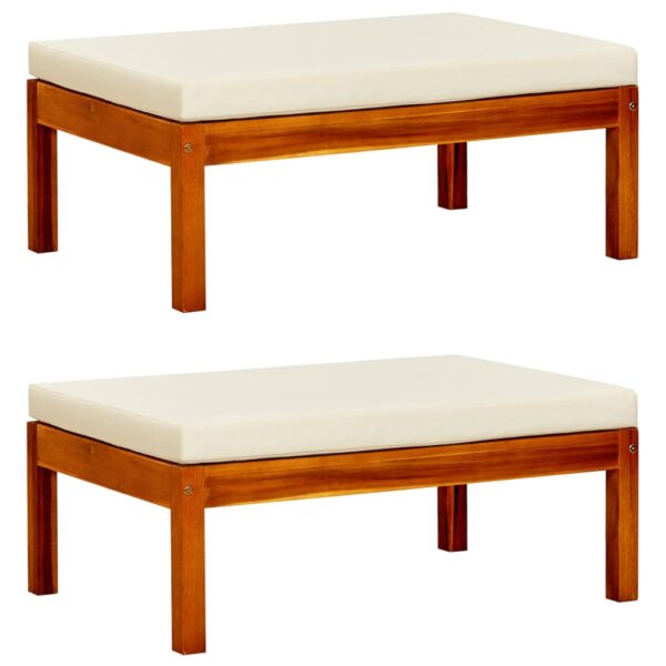 HomeDiscount-Garden Footrests 2 pcs Solid Acacia Wood