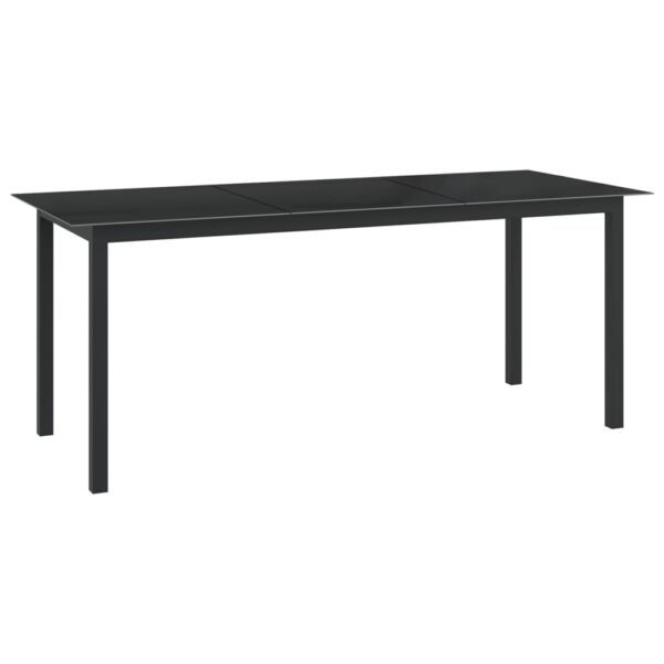 HomeDiscount-Garden Table Black 190x90x74 cm Aluminium and Glass