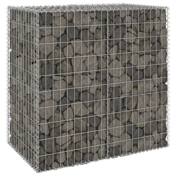 HomeDiscount-Gabion Wall with Covers Galvanised Steel 100x60x100 cm