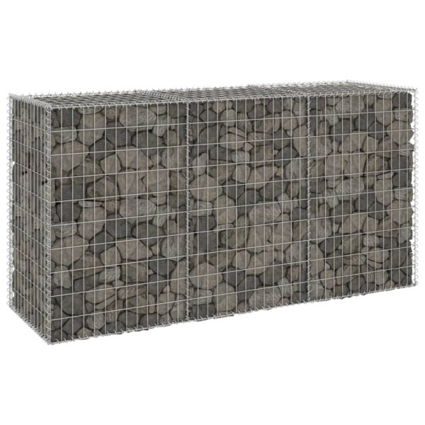 HomeDiscount-Gabion Wall with Covers Galvanised Steel 200x60x100 cm