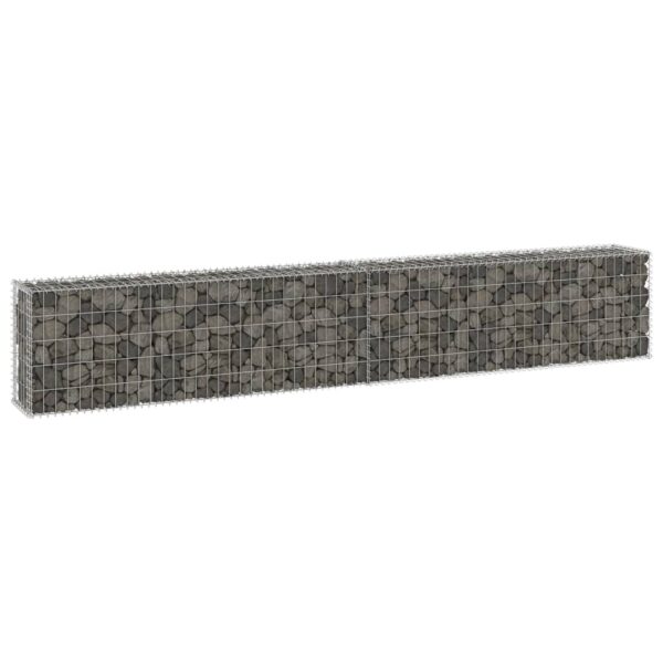 HomeDiscount-Gabion Wall with Covers Galvanised Steel 300x30x50 cm