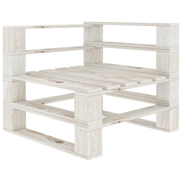 HomeDiscount-Garden Pallet Corner Sofa Wood White