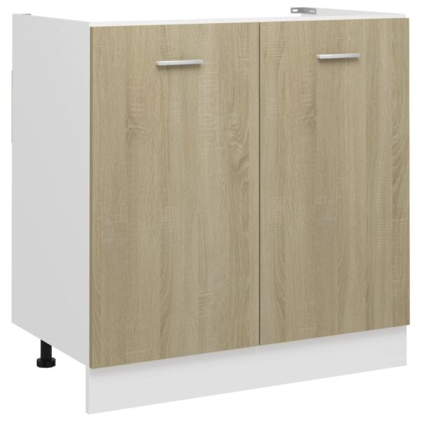 HomeDiscount-Sink Bottom Cabinet Sonoma Oak 80x46x81.5 cm Engineered Wood