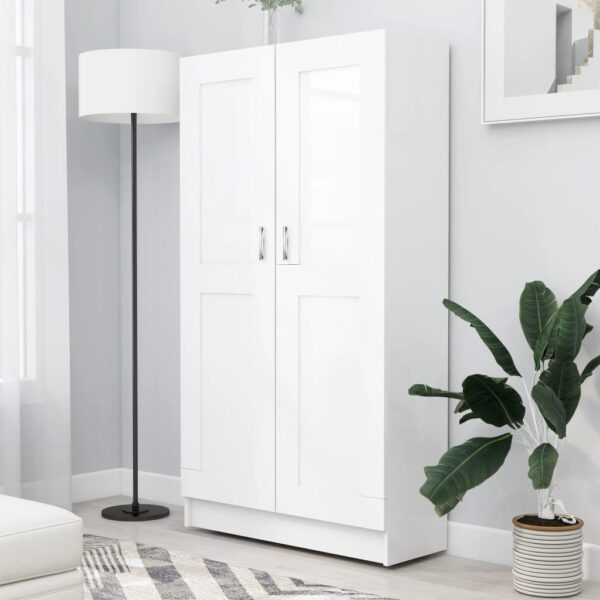 HomeDiscount-Book Cabinet White 82.5x30.5x150 cm Engineered Wood