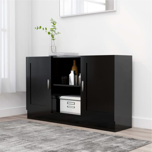 HomeDiscount-Sideboard Black 120x30.5x70 cm Engineered Wood