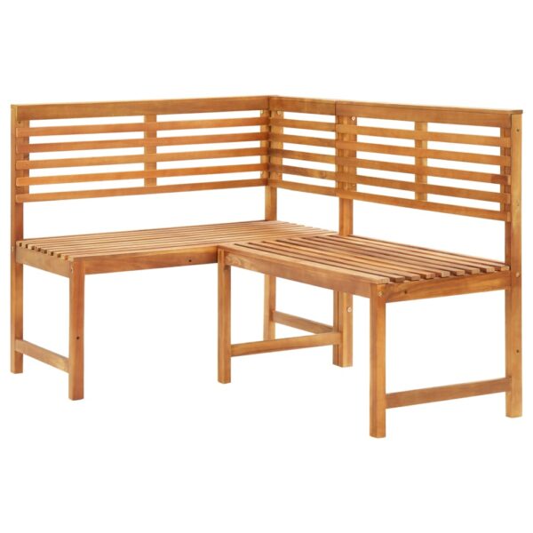 HomeDiscount-Garden Corner Bench 140 cm Solid Acacia Wood