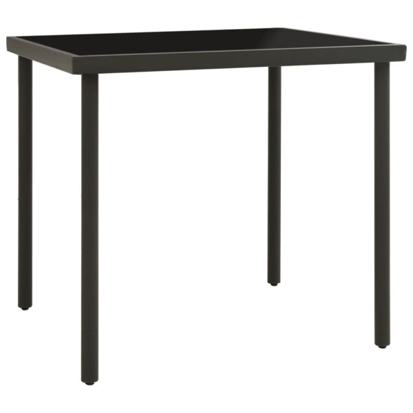 HomeDiscount-Outdoor Dining Table Anthracite 80x80x72 cm Glass and Steel