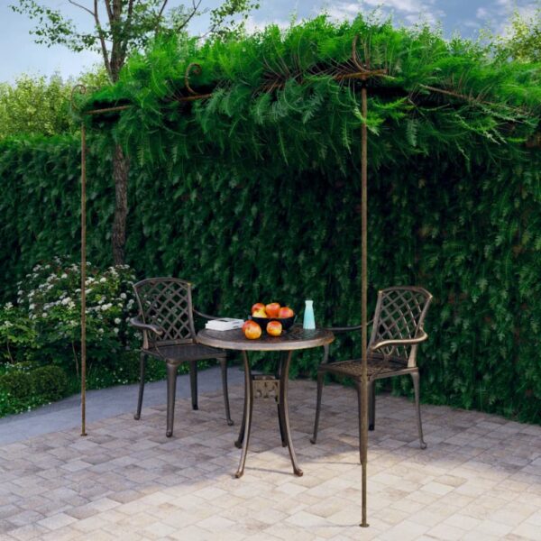 HomeDiscount-Garden Pergola Antique Brown 3x3x2.5 m Iron