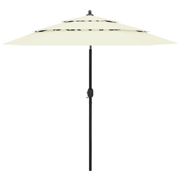 HomeDiscount-3-Tier Garden Parasol with Aluminium Pole Sand 2.5 m