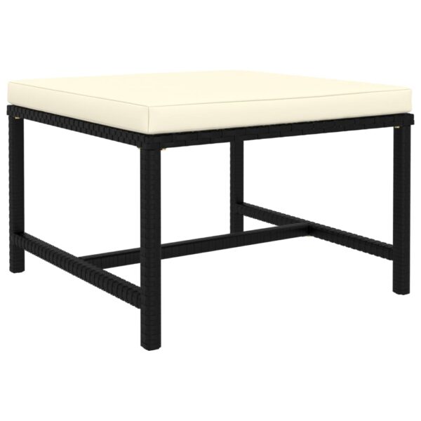 HomeDiscount-Sectional Footrest with Cushion Black Poly Rattan