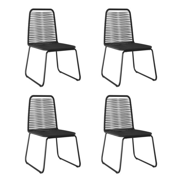 HomeDiscount-Outdoor Chairs 4 pcs Poly Rattan Black