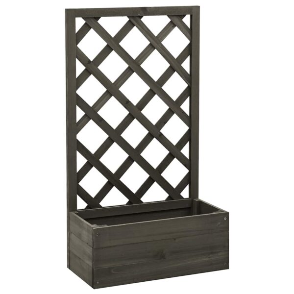 HomeDiscount-Garden Trellis Planter Grey 50x25x90 cm Solid Firwood