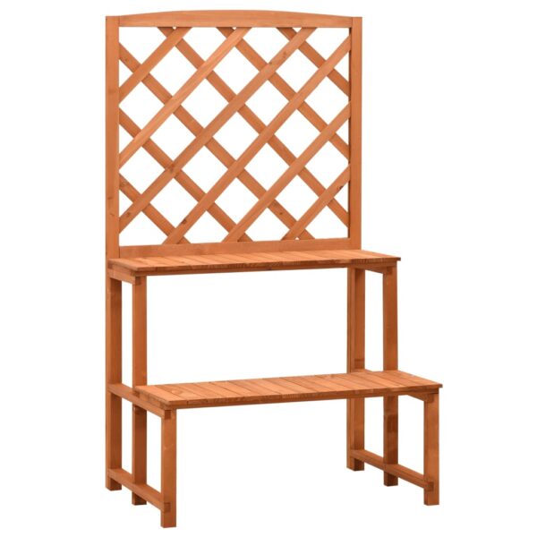 HomeDiscount-Plant Stand with Trellis Orange 70x42x120 cm Solid Firwood