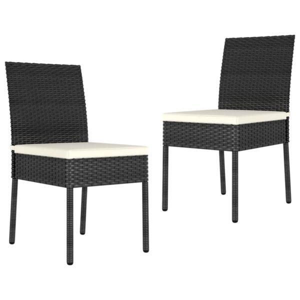 HomeDiscount-Garden Dining Chairs 2 pcs Poly Rattan Black