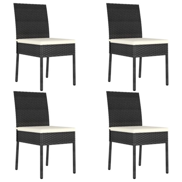 HomeDiscount-Garden Dining Chairs 4 pcs Poly Rattan Black