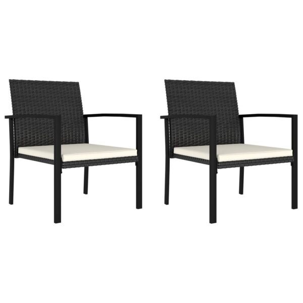 HomeDiscount-Garden Dining Chairs 2 pcs Poly Rattan Black