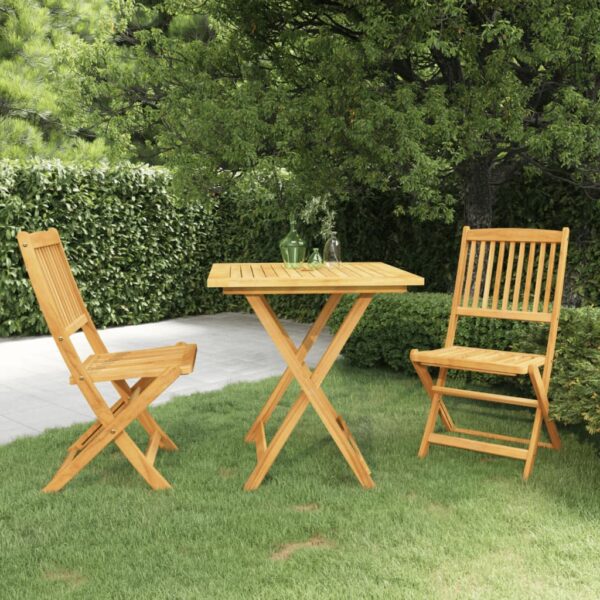 HomeDiscount-3 Piece Folding Garden Dining Set Solid Acacia Wood