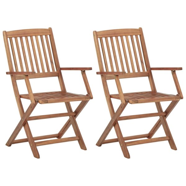 HomeDiscount-Folding Outdoor Chairs 2 pcs Solid Acacia Wood