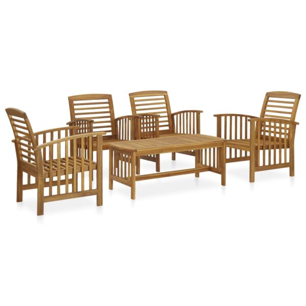 HomeDiscount-5 Piece Garden Lounge Set Solid Acacia Wood