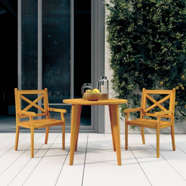 HomeDiscount-3 Piece Garden Dining Set Solid Wood Acacia