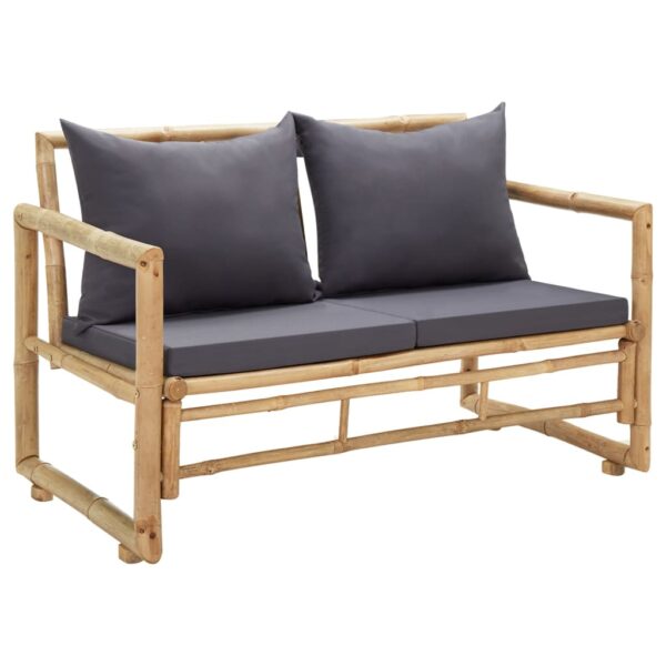 HomeDiscount-Garden Bench with Cushions 115 cm Bamboo