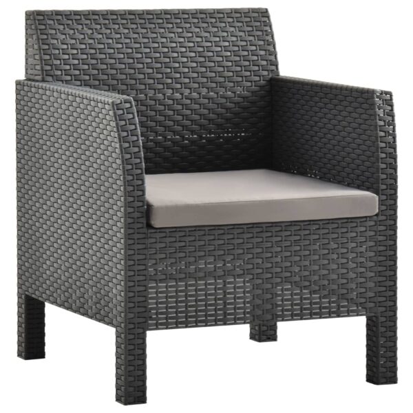 HomeDiscount-Garden Chair with Cushion PP Rattan Anthracite