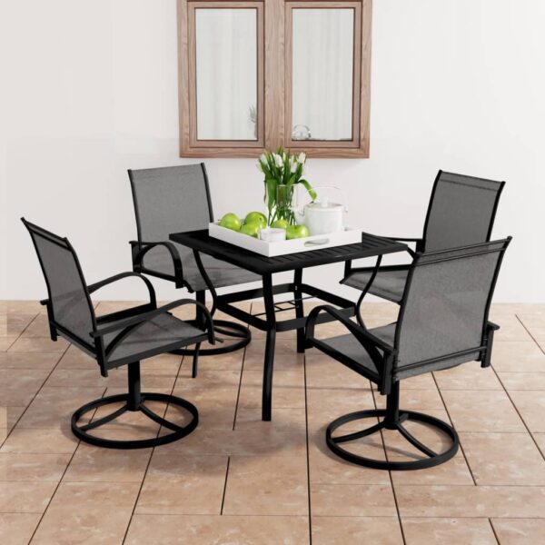 HomeDiscount-5 Piece Garden Dining Set Textilene and Steel