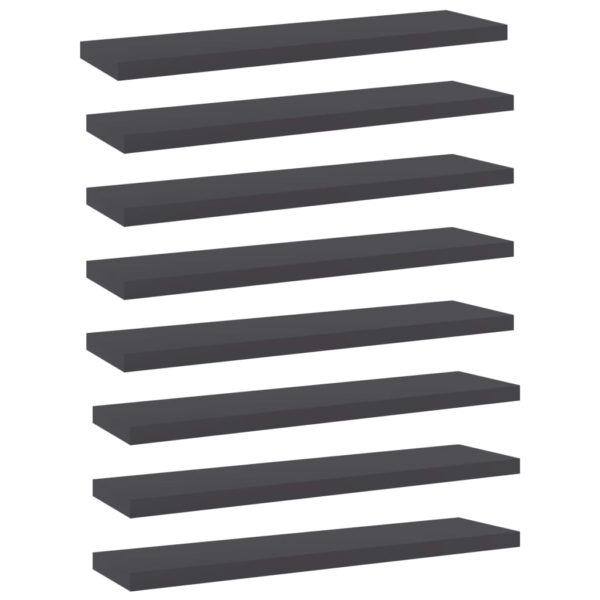 HomeDiscount-Bookshelf Boards 8 pcs Grey 40x10x1.5 cm Engineered Wood