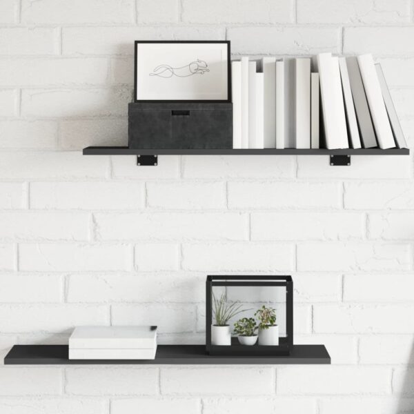 HomeDiscount-Bookshelf Boards 4 pcs Grey 80x20x1.5 cm Engineered Wood